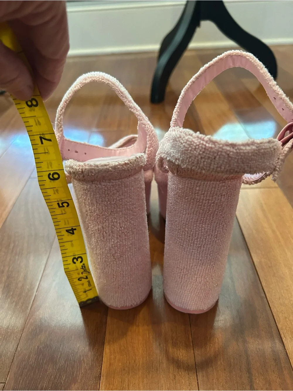 Public Desire Pink Terrycloth Platform Block Heels